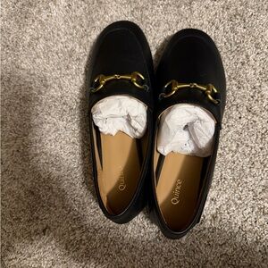 Quince Horsebit Black Italian Leather Loafers